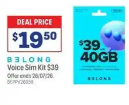 Officeworks Belong voice sim kit offer