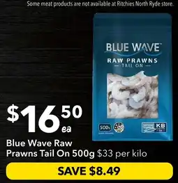 Ritchies Blue Wave Raw Prawns Tail On offer