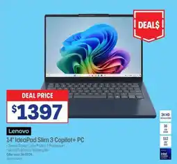 Officeworks Lenovo 14" ideapad slim 3 copilot+ pc offer