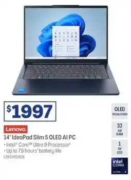 Officeworks Lenovo 14" ideapad slim 5 oled ai pc offer