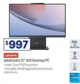 Officeworks Lenovo ideacentre 27" aio desktop pc offer