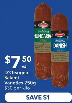 Ritchies D'Orsogna Salami Varieties offer