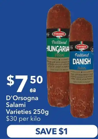Ritchies D'Orsogna Salami Varieties offer