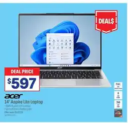 Officeworks Acer 14" aspire lite laptop offer