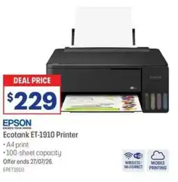 Officeworks Epson ecotank et-1910 printer offer