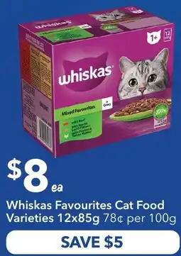 Ritchies Whiskas Favourites Cat Food Varieties offer