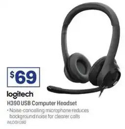 Officeworks Logitech h390 usb computer headset offer