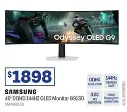 Officeworks Samsung 49 dqhd 144hz oled monitor offer