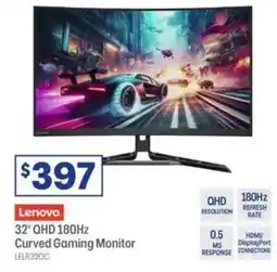 Officeworks Lenovo 32" qhd 180hz curved gaming monitor offer