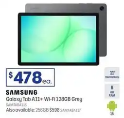 Officeworks Samsung galaxy tab a11+ wi-fi 128gb grey offer