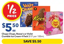 Ritchies Chupa Chups Reese's or Violet Crumble Ice Cream 4 Pack offer