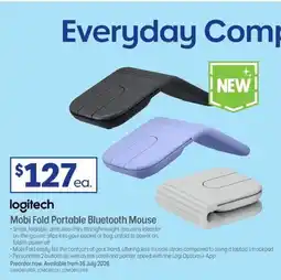 Officeworks Logitech mobi fold portable bluetooth mouse offer