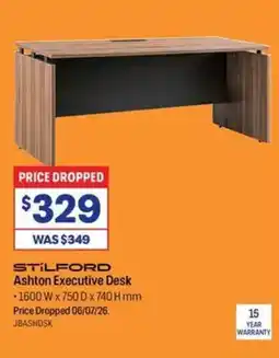 Officeworks Stilford ashton executive desk offer