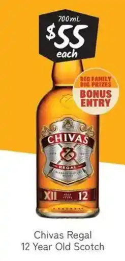 Cellarbrations Chivas regal 12 year old scotch offer