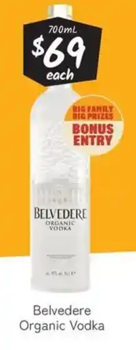 Cellarbrations Belvedere organic vodka offer