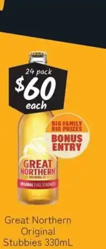 Cellarbrations Great northern original stubbies offer