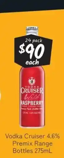 Cellarbrations Vodka cruiser 4.6% premix range bottles offer