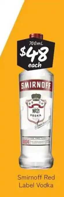 Cellarbrations Smirnoff red label vodka offer