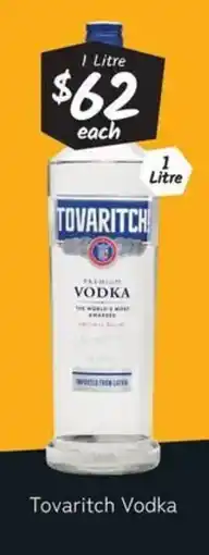 Cellarbrations Tovaritch Vodka offer