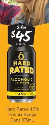 Cellarbrations Hard rated 4.5% premix range cans offer