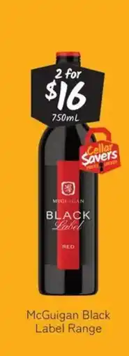 Cellarbrations McGuigan Black Label Range offer