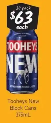 Cellarbrations Tooheys new block cans offer