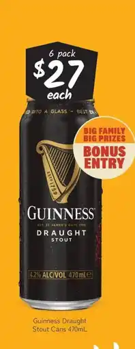 Cellarbrations Guinness draught stout cans offer