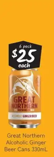 Cellarbrations Great northern alcoholic ginger beer cans offer