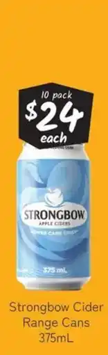Cellarbrations Strongbow cider range cans offer