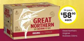 The Bottle O Great northern original stubbies offer