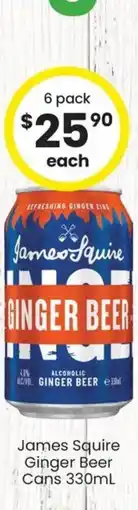 The Bottle O James squire ginger beer cans offer