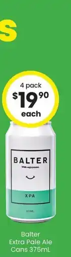 The Bottle O Balter extra pale ale cans offer