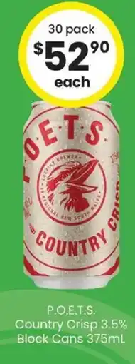 The Bottle O P.o.e.t.s. country crisp 3.5% block cans offer