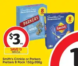 Coles Smith's crinkle or parkers pretzels offer