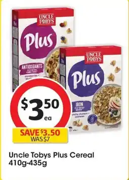 Coles Uncle tobys plus iron cereal offer