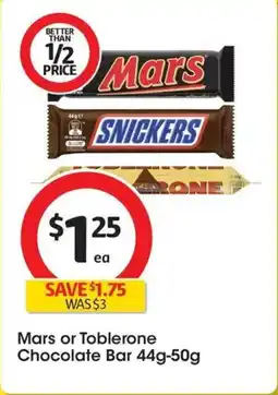 Coles Mars or toblerone chocolate bar offer