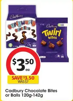 Coles Cadbury chocolate bites or balls offer