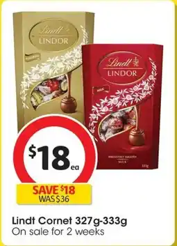 Coles Lindt lindor milk chocolate cornet offer