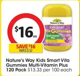 Coles Nature's way kids smart vita gummies multi-vitamin plus offer