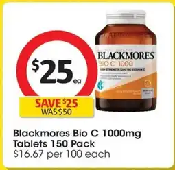 Coles Blackmores Bio C 1000mg Tablets offer