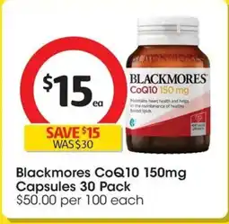 Coles Blackmores coq10 150mg capsules offer