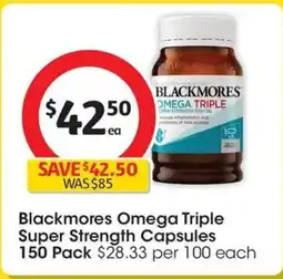 Coles Blackmores omega triple super strength capsules offer