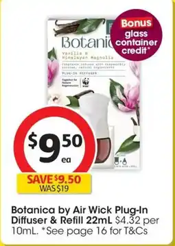 Coles Botanica by air wick air freshener plug in diffuser le vanilla & himalayan magnolia offer