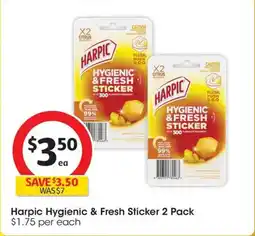 Coles Harpic hygenic & fresh sticker adhesive toilet block citrus offer