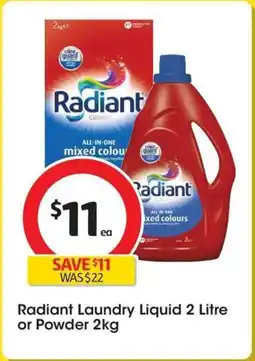 Coles Radiant laundry liquid or powder offer