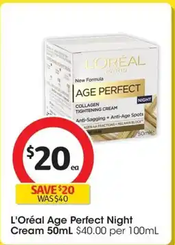 Coles L'oréal age perfect night cream offer
