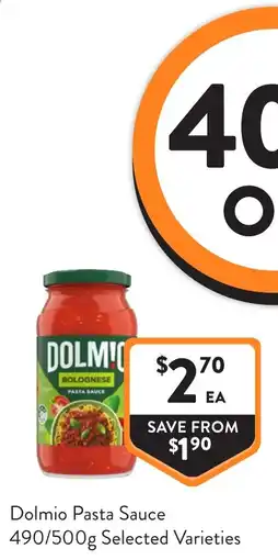 Foodworks Dolmio Pasta Sauce offer