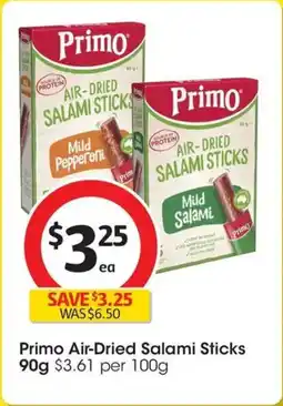 Coles Primo air-dried salami sticks offer