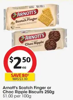Coles Arnott's scotch finger or choc ripple biscuits offer