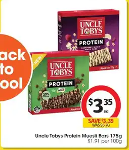 Coles Uncle tobys protein muesli bars offer